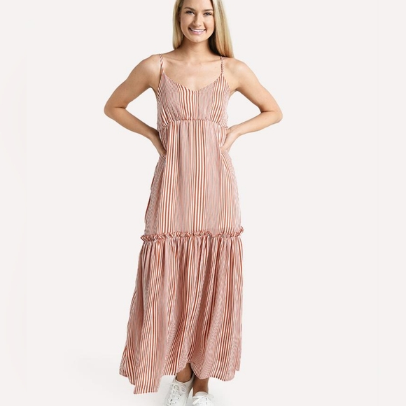 Hayden Dresses & Skirts - Hayden Striped Ruffle Tier Maxi Dress SZ S